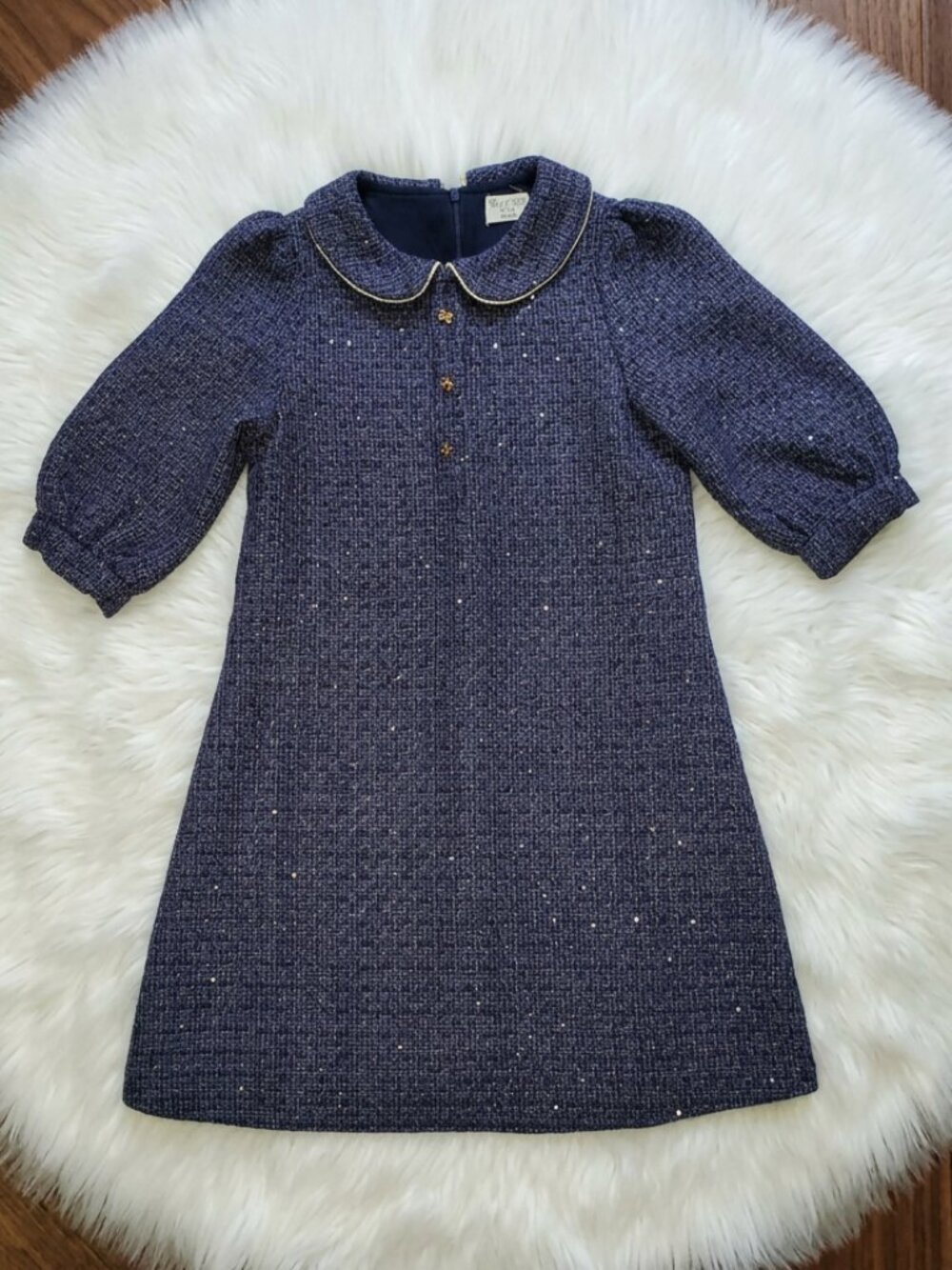 Shop The Mint Lydia Navy Blue Tweed Dress Size 8-10